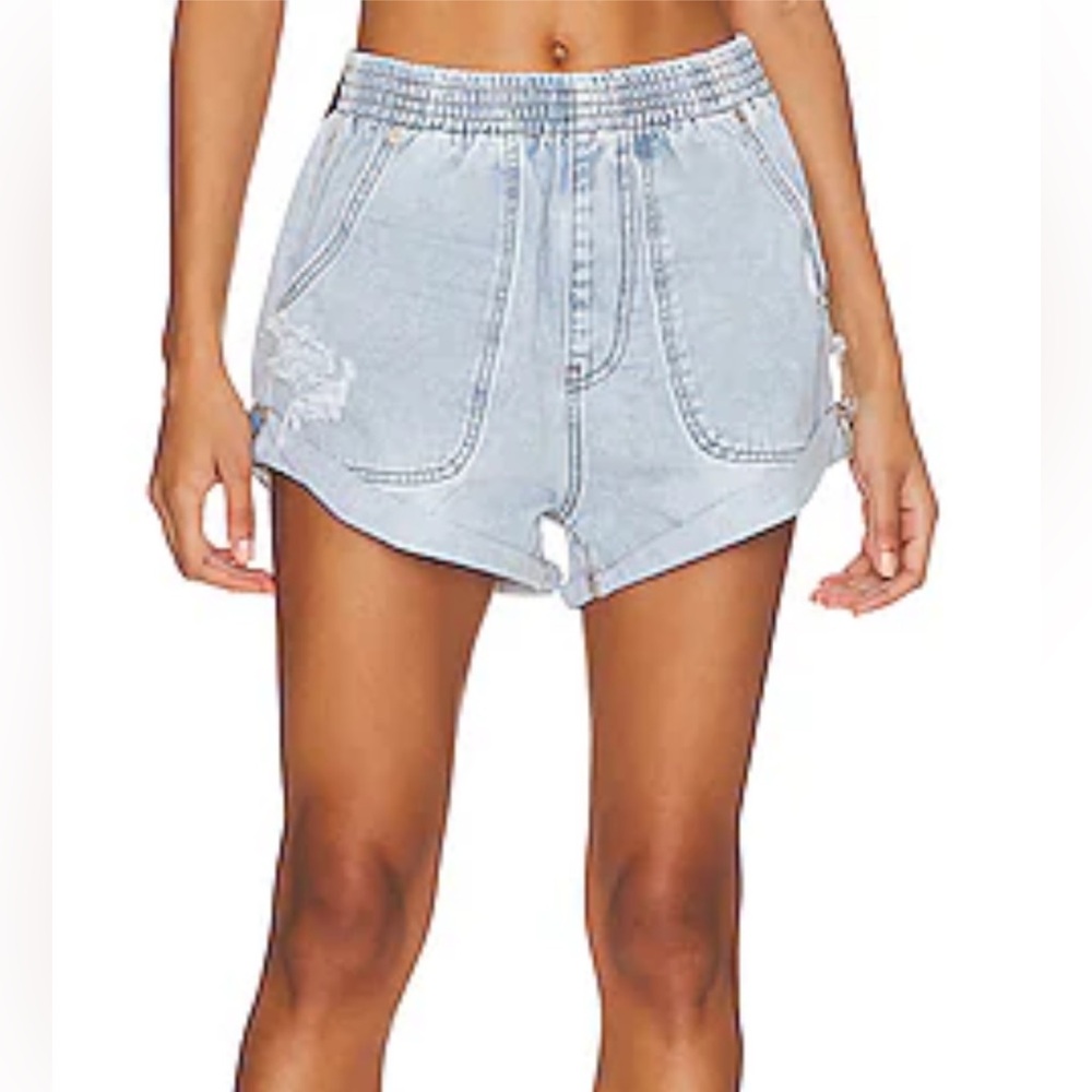 One Teaspoon Hunters Mid Length Relaxed Short in Blue Latte